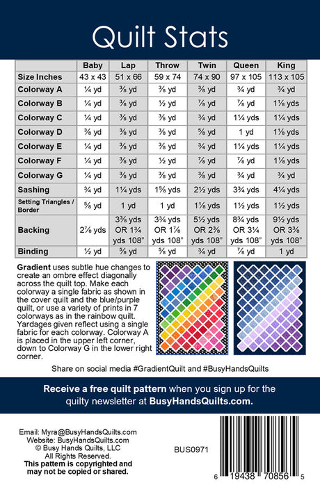 Back of the Gradient Quilt Pattern by Busy Hands