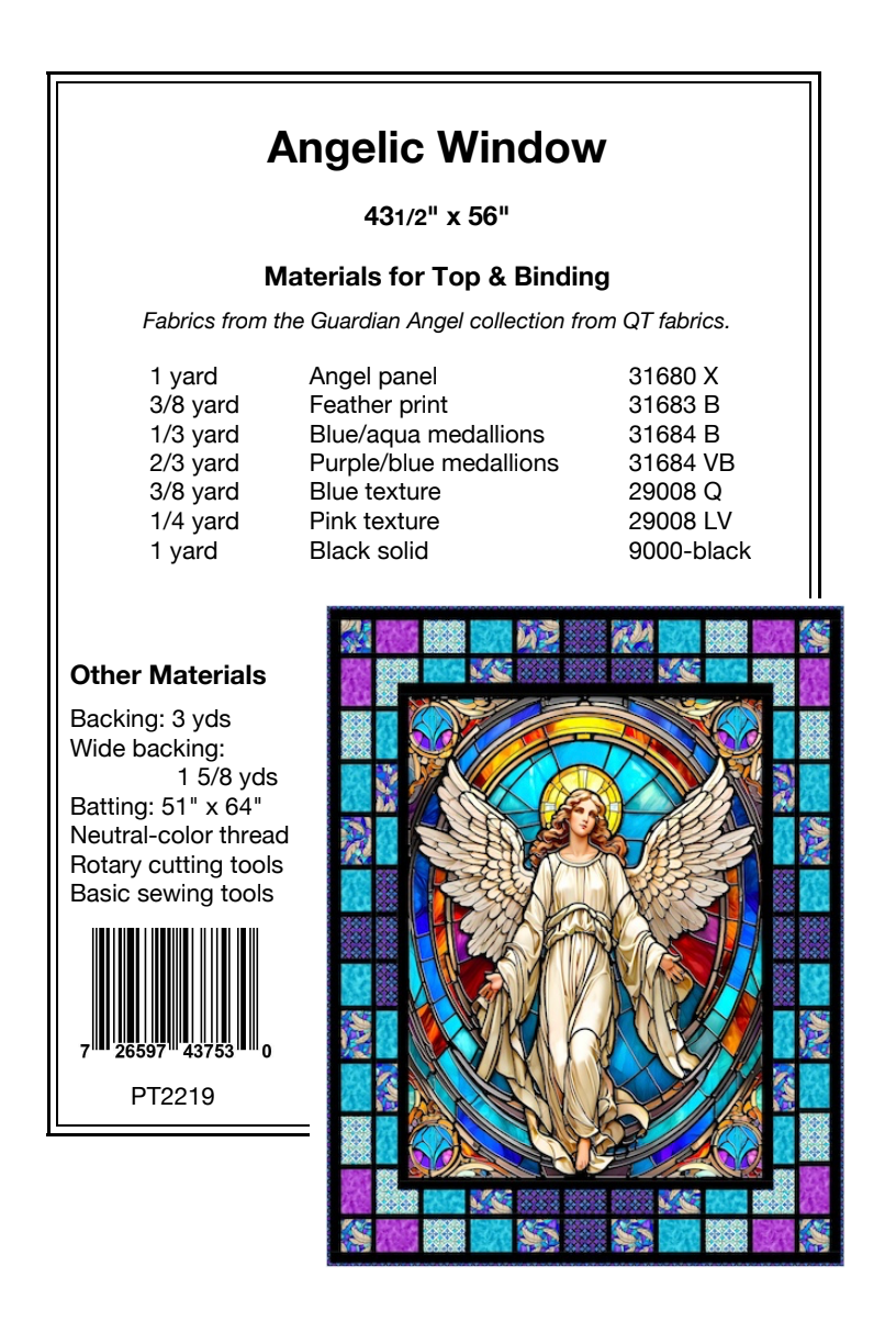 Back of the Angelic Window Downloadable Pattern by Pine Tree Country Quilts