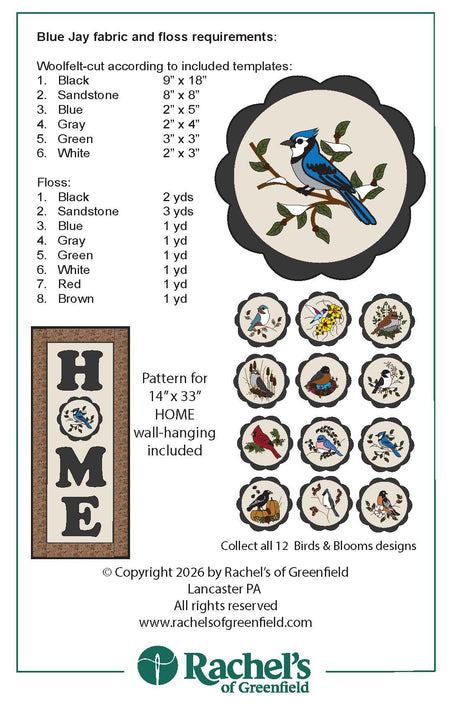 Back of the Blue Jay Mat Downloadable Pattern by Rachels of Greenfield