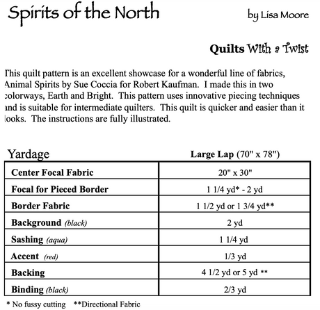 Back of the Bright Spirits of the North Quilt Pattern by Quilts With A Twist