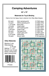 Back of the Camping Adventures Downloadable Pattern by Pine Tree Country Quilts