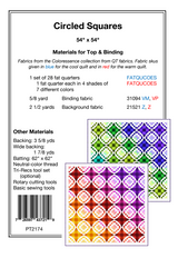 Back of the Circled Squares Downloadable Pattern by Pine Tree Country Quilts