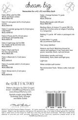 Back of the Dream Big Quilt Pattern by The Quilt Factory