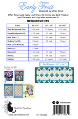 Back of the Early Frost Quilt Pattern - Black Cat Creations - 60" x 74"