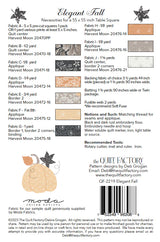 Back of the Elegant Fall Quilt Pattern by The Quilt Factory