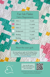 Back of the Fair Isle Flakes Downloadable Pattern by Heart Lake Quilts