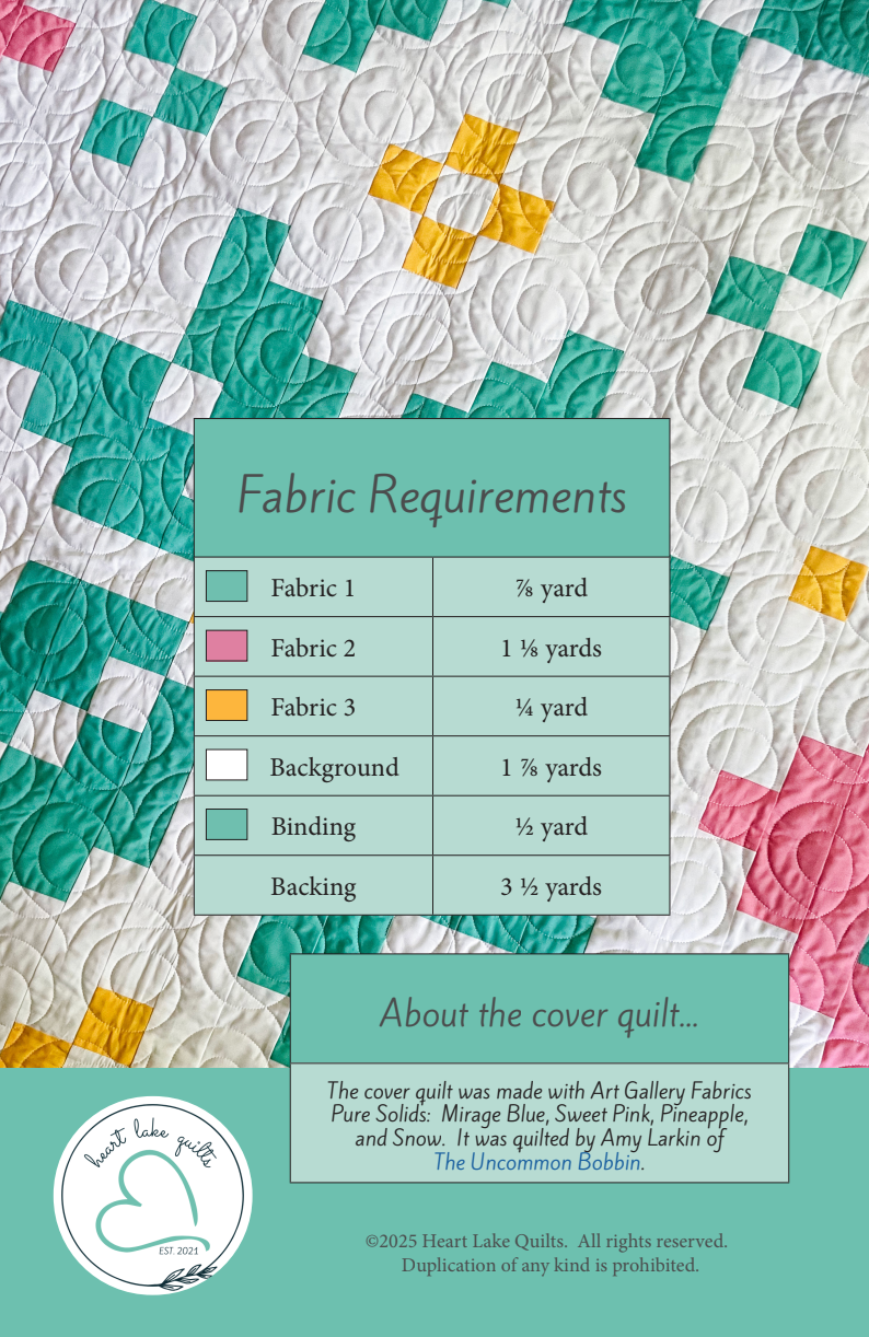 Back of the Fair Isle Flakes Downloadable Pattern by Heart Lake Quilts