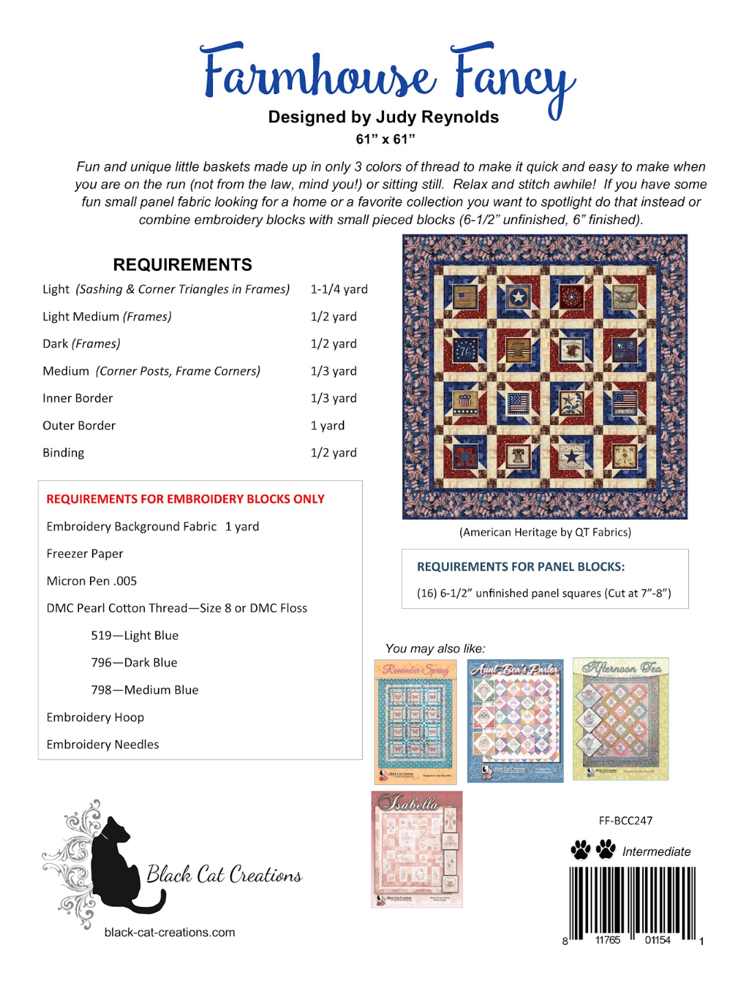 Back of the Farmhouse Fancy Downloadable Pattern by Black Cat Creation