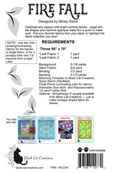 Back of the Fire Fall Quilt Pattern by Black Cat Creations