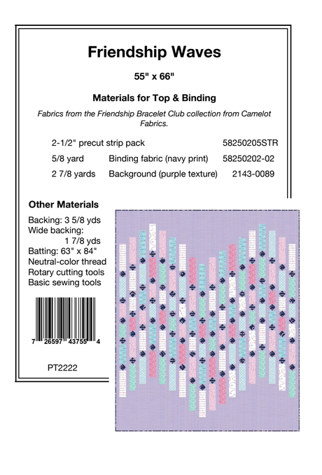 Back of the Friendship Waves Downloadable Pattern by Pine Tree Country Quilts