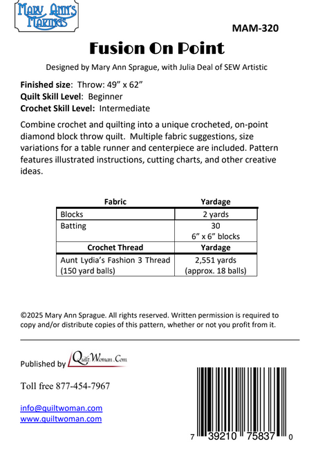 Back of the Fusion On Point Downloadable Pattern by Mary Ann’s Making