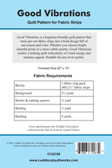 Back of the Good Vibrations Downloadable Pattern by Cuddle Cat Quiltworks