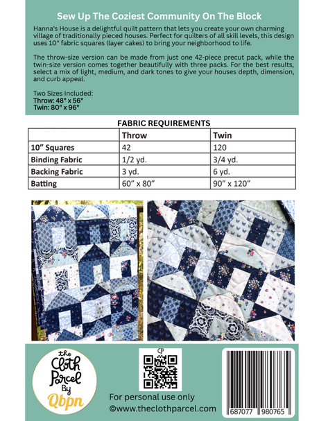 Back of the Hannas Houses Downloadable Pattern by The Cloth