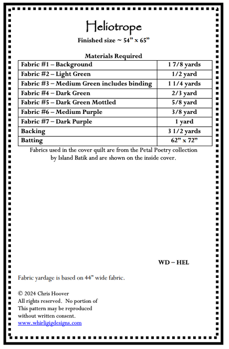 Back of the Heliotrope Downloadable Pattern by Whirligig Designs