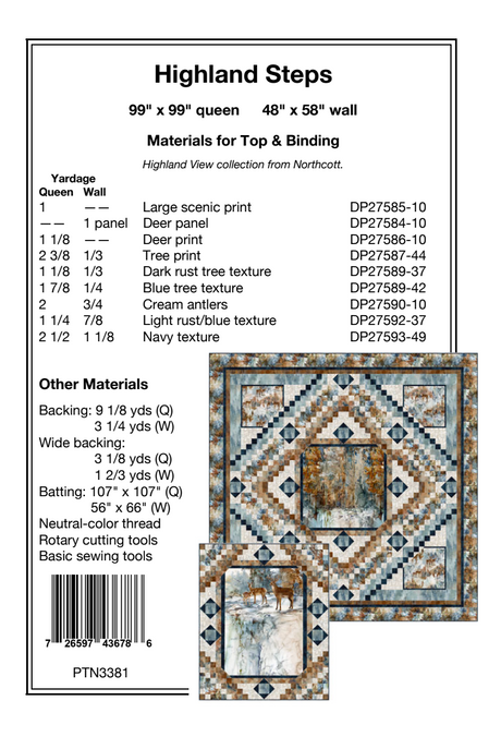 Back of the Highland Steps Downloadable Pattern by Pine Tree Country Quilts