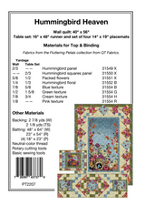 Back of the Hummingbird Heaven Downloadable Pattern by Pine Tree Country Quilts