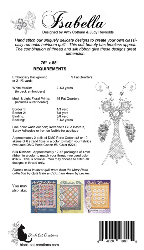 Back of the Isabella Downloadable Pattern by Black Cat Creations
