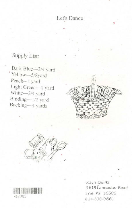 Back of the Let’s Dance Downloadable Pattern by Kay Buffington