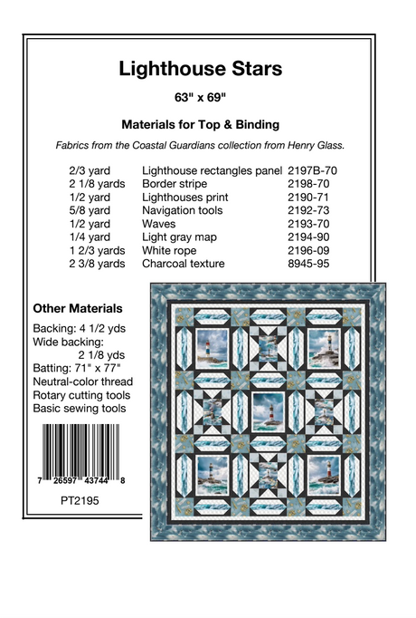 Back of the Lighthouse Stars Downloadable Pattern by Pine Tree Country Quilts