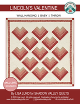 Back of the Lincoln's Valentine Downloadable Pattern by Shadow Valley Quilts 