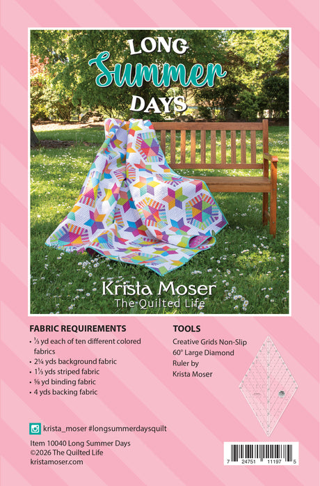 Back of the Long Summer Days Downloadable Pattern by The Quilted Life