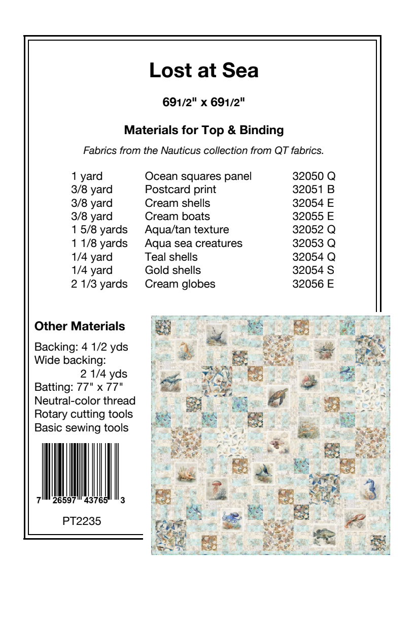 Back of the Lost at Sea Downloadable Pattern by Pine Tree Country Quilts