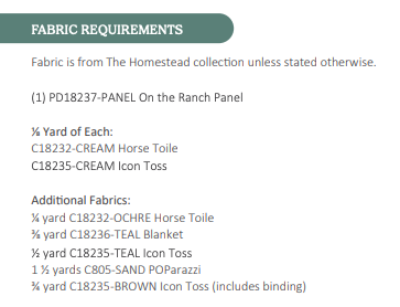 Back of the On The Ranch Free Downloadable Pattern by Riley Blake Designs