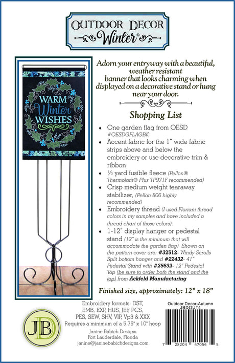 Back of the Outdoor Decor Winter Downloadable Pattern by Janine Babich Designs