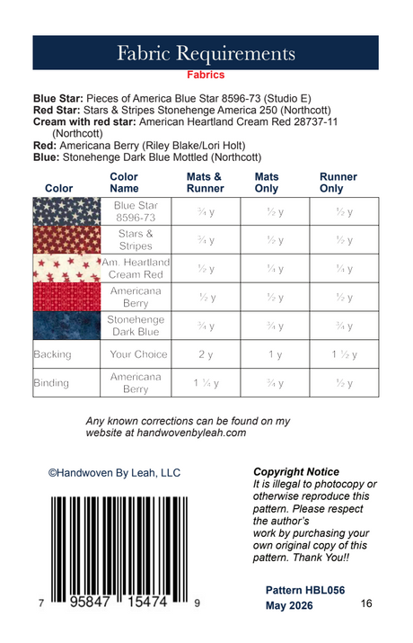 Back of the Patriotic Parade Downloadable Pattern by Handwoven By Leah