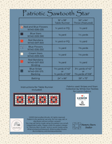 Back of the Patriotic Sawtooth Star Downloadable Pattern by Memory Bard Studio