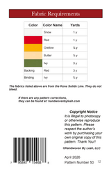 Back of the Poinsettia Table Setting Downloadable Pattern by Handwoven By Leah