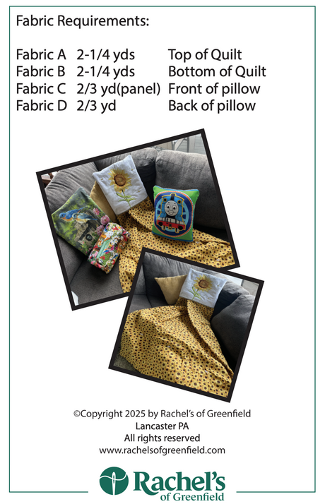 Back of the Quillow Downloadable Pattern by Rachels of Greenfield