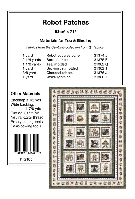 Back of the Robot Patches Downloadable Pattern by Pine Tree Country Quilts