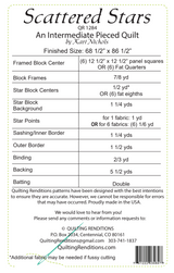 Back of the Scattered Stars Downloadable Pattern by Quilting Renditions