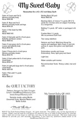 Back of the Sheep My Sweet Baby Quilt Pattern by The Quilt Factory 