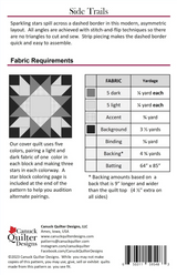 Back of the Side Trails Quilt Pattern by Canuck Quilter Designs