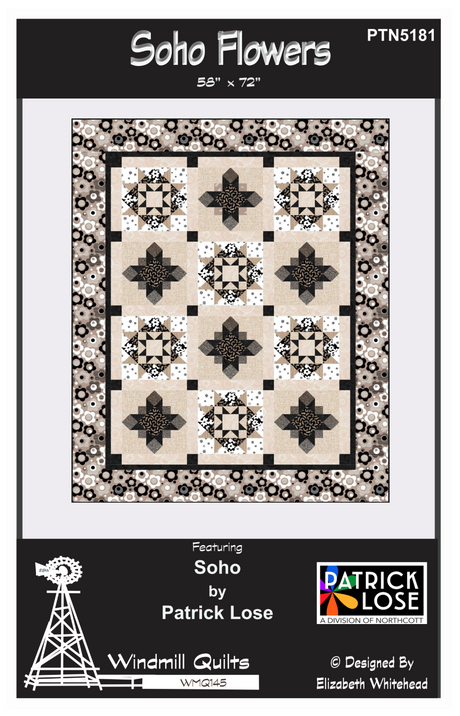 Back of the Soho Flowers Downloadable Pattern by Windmill Quilts