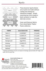 Back of the Sparks Quilt Pattern by Canuck Quilter Designs