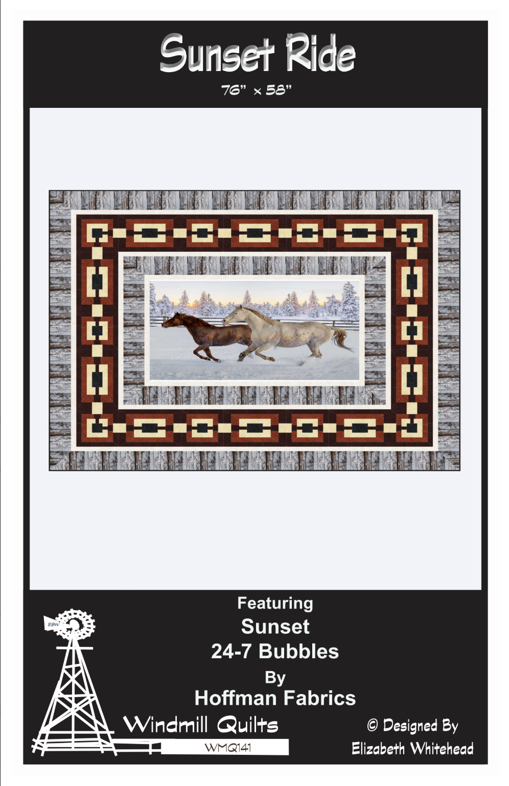 Back of the Sunset Ride Downloadable Pattern by Windmill Quilts