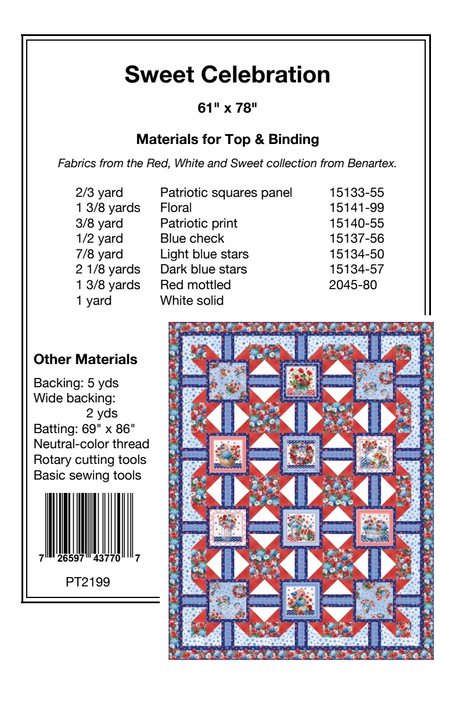 Back of the Sweet Celebration Downloadable Pattern by Pine Tree Country Quilts
