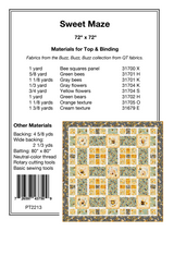 Back of the Sweet Maze Downloadable Pattern by Pine Tree Country Quilts