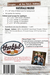 Back of the Thankful 'lil Woolie Runner Downloadable Pattern by Patch Abilities - Patterns