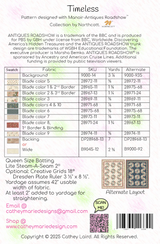 Back of the Timeless Downloadable Pattern by Cathey Marie Designs