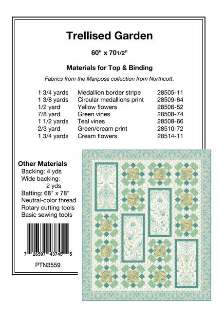 Back of the Trellised Garden Downloadable Pattern by Pine Tree Country Quilts