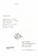 Back of the Twisty Downloadable Pattern by Kay Buffington