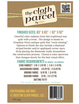 Back of the Vina’s Star Quilt Downloadable Pattern by The Cloth Parcel