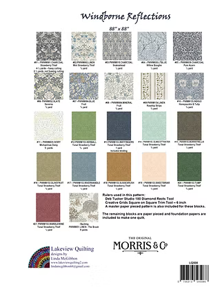 Back of the Windborne Reflections Downloadable Pattern by Lakeview Quilting