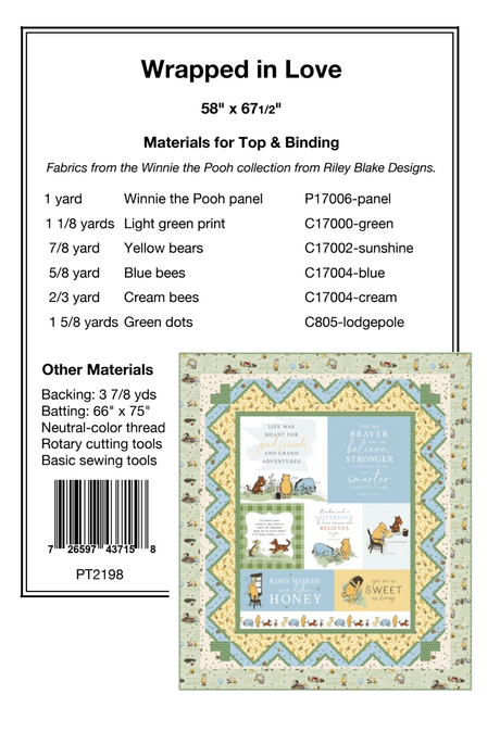 Back of the Wrapped in Love Downloadable Pattern by Pine Tree Country Quilts