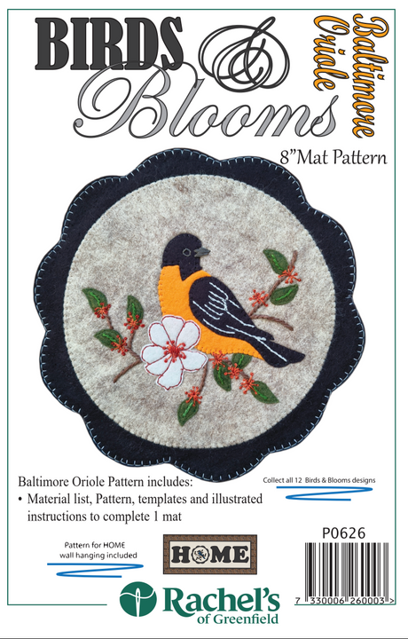 Baltimore Oriole Mat Downloadable Pattern by Rachels of Greenfield