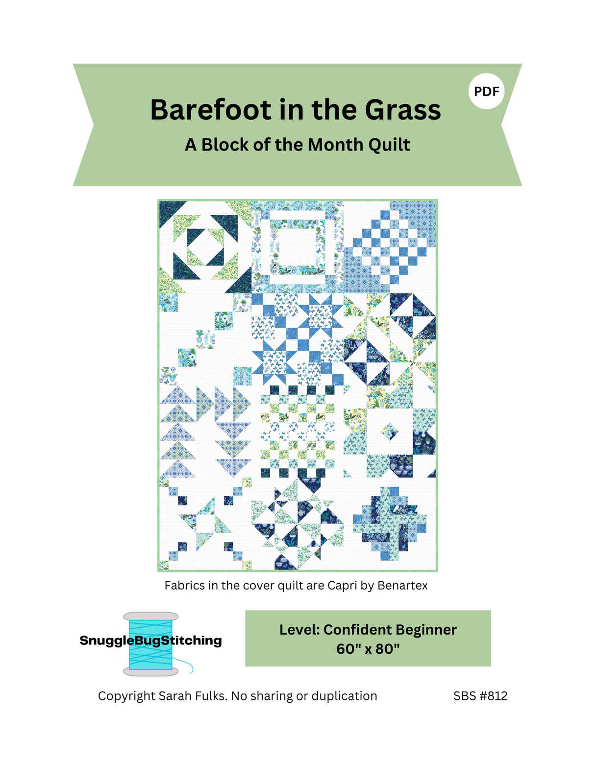 Barefoot in the Grass Downloadable Pattern by Snuggle Bug Stitching